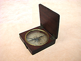 Early 19th century antique mahogany cased pocket compass